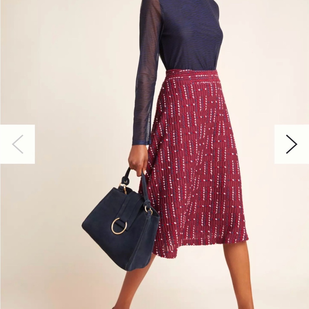 Anthropologie Maeve Textured A-Line Skirt
